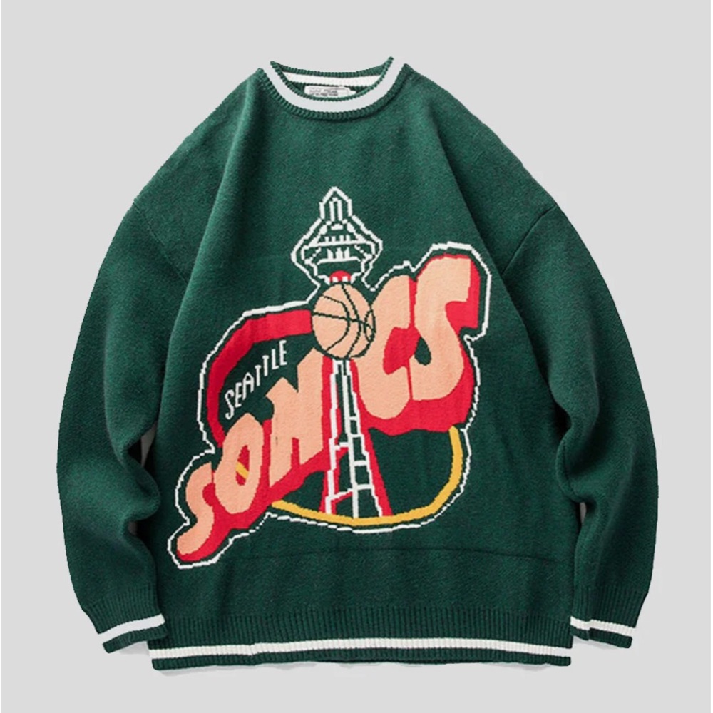 Vintage Seattle Sonics Knitted Sweater